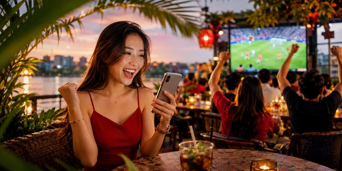 Người dùng Hà Nội mở ứng dụng kt1 trên điện thoại bên tách cà phê buổi sáng