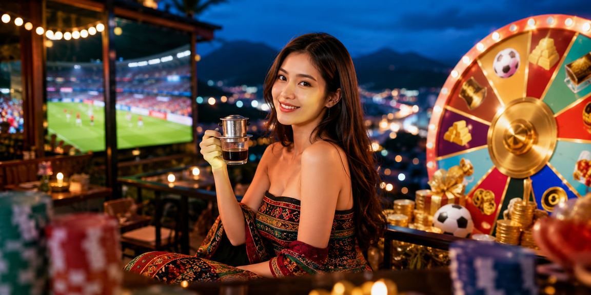 Người dùng tại Sapa uống cà phê và kiểm tra trạng thái rút tiền từ kt1 trên điện thoại
